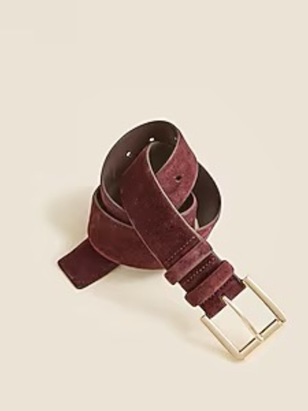 J. Crew Suede roller-buckle belt Size Medium Color Warm Walnut